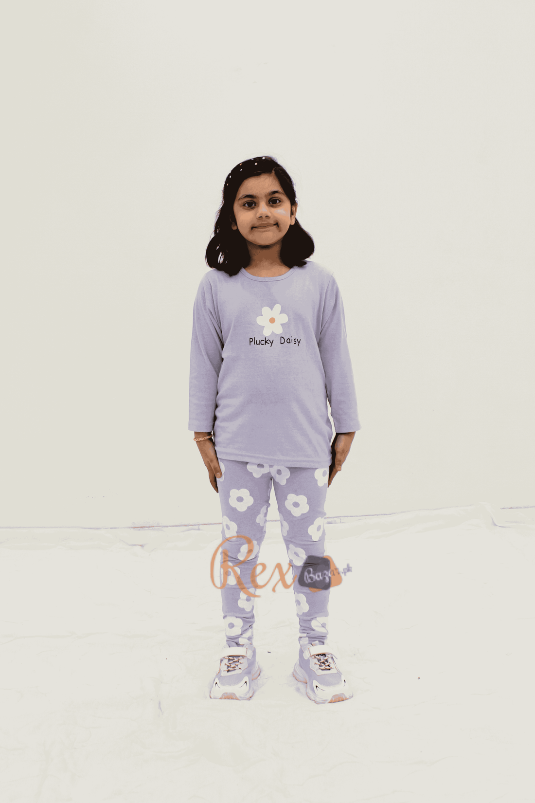 Purple Daisy flowers Printed Kids Night Suit (RX-248)