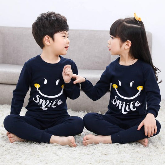 Baby or Baba Navy Blue Smile Print Night Suit for Kids (1 Pcs) (RX-112)