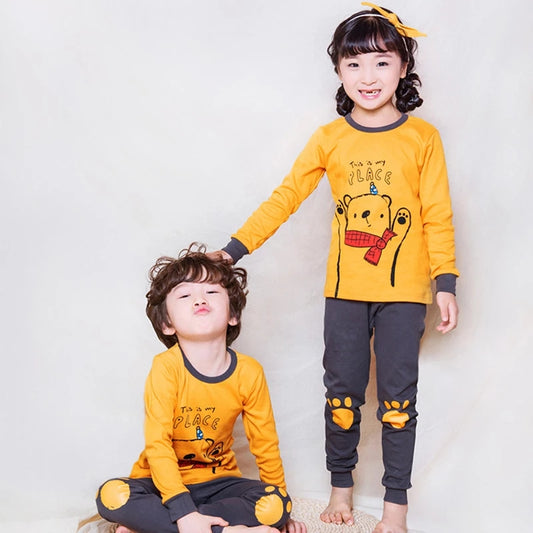 Baby or Baba Yellow and Grey Pooh Print Night Suit for Kids (1 Pcs) (RX-113)