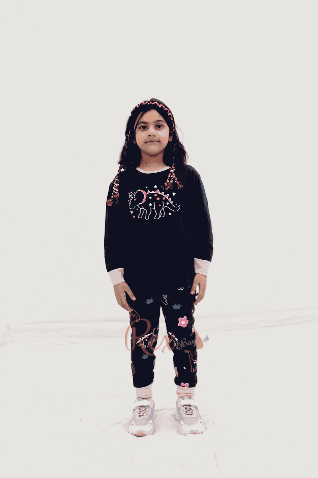 Navy Blue Hippo Printed Kids Night Suit (RX-250)