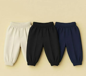 Pack of Three Fleece Stripe Trousers For Kids (RX-350) (Off White, Black, Navy Blue)