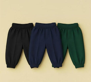 Pack of Three Fleece Stripe Trousers For Kids (RX-351) (Black, Navy Blue, Green)