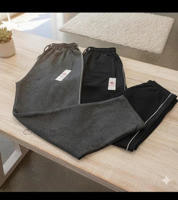 Pack of 2 Terry Fabric Trouser (black & charcoal gray ) (RX-515)