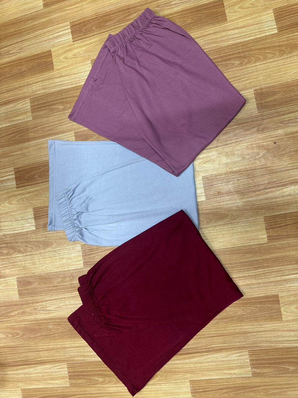 Pack Of 3 Random Colored Plazzo Pajamas For Ladies (RX-390)