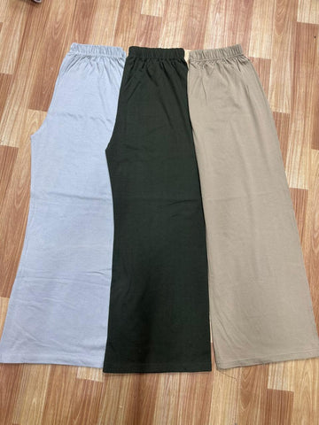 Pack Of 3 Random Colored Plazzo Pajamas For Ladies (RX-390)