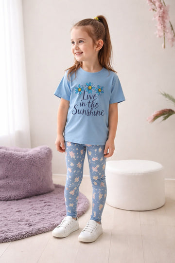 Sky blue live in the sunshine printed kids night suit (RX-414)