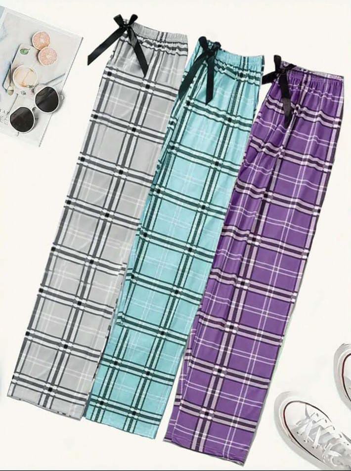 Pack of 3 Check Printed Plazo For Her (RX-430)