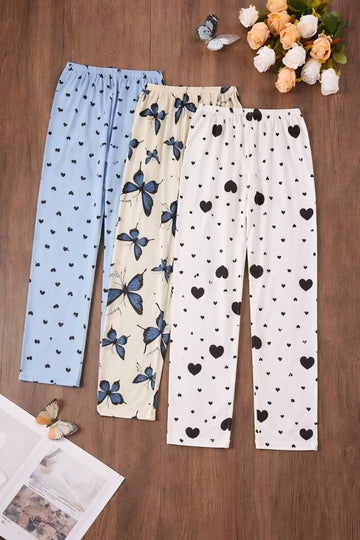 Pack of 3 Butterflies And Hearts Printed Plazo For Her (RX-450)