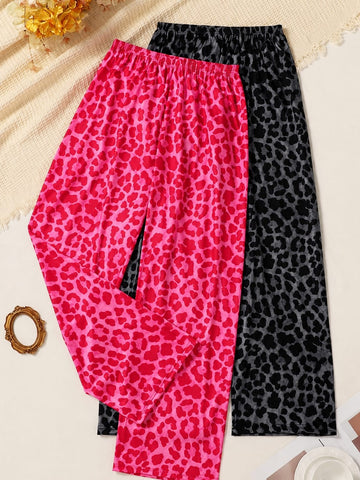 Pack of 2 Pink and black Cheeta printed Plazzo for her (RX-477)