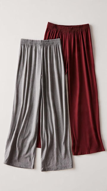 Pack of 2 Plain Plazzo for her (Maroon, Grey) (RX-497)