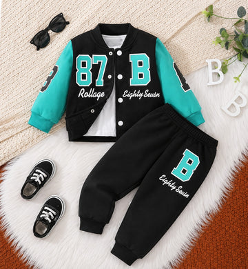 Black And Green 87 Varsity Track Suit (RX-548)