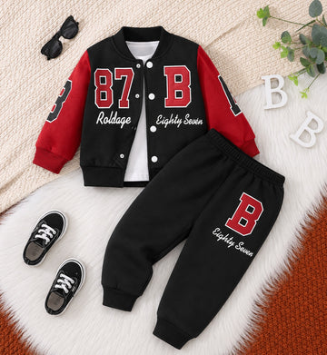Black And Red 87 Varsity Track Suit (RX-549)