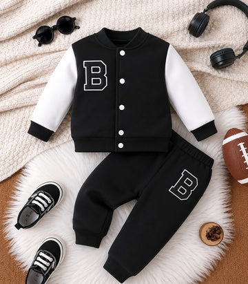 Black And White Varsity Track Suit (RX-552)