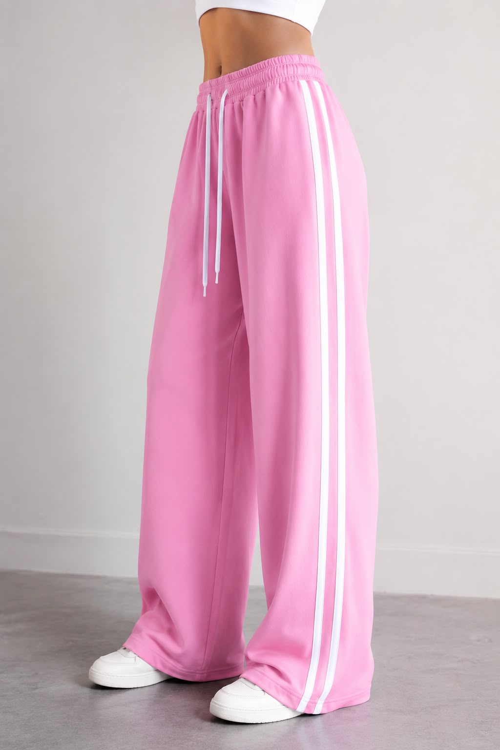 Pink White Stripes Terry Baggy Trousers for her (RX-558)