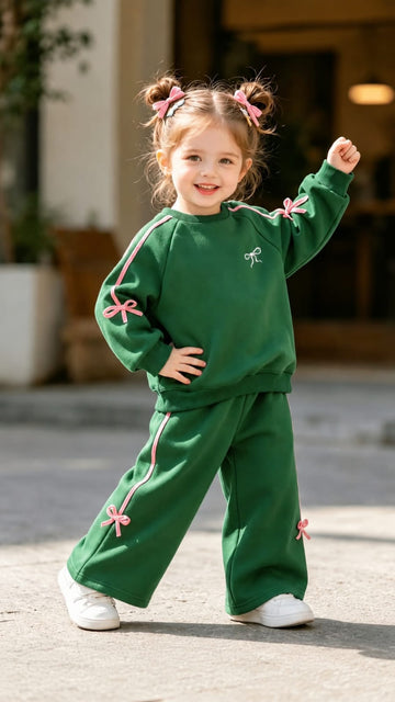 Green With Pink Bow Track Suit (RX-573)