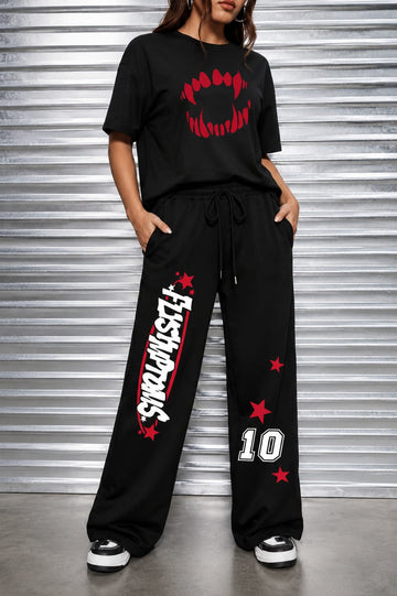 Black Fly Symptoms 10 Wide Leg Baggy Terry Trouser for her (RX-572)