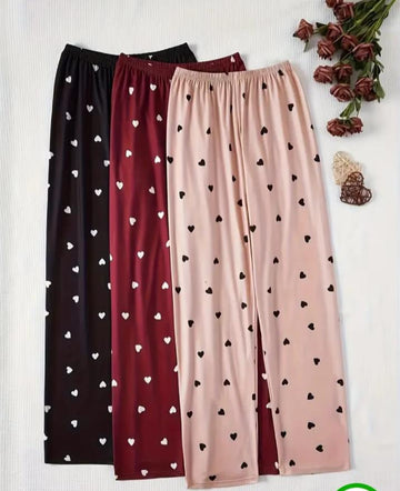 Pack of 3 Multi color Hearts Printed Plazo For Her