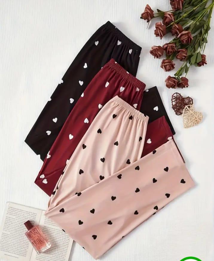 Pack of 3 Multi color Hearts Printed Plazo For Her