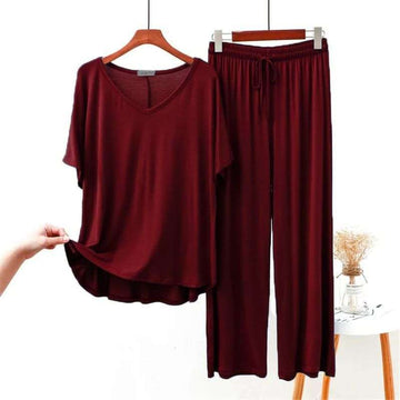 Maroon V Neck Half Sleeves Shirt With Plazzo Trouser (RX-92)