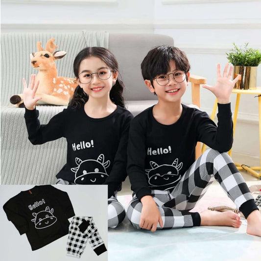 Black and White Cow print Night Suit for kids (01 Pcs) (RX-130)