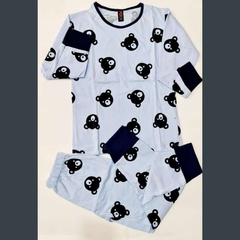 Blue Bears print Night Suit for kids (01 Pcs) (RX-129)