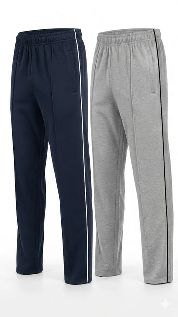 Pack of 2 Front Stitch Terry Trousers ( Navy Blue,Grey) (RX-509)