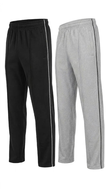 Pack of 2 Front Stitch Terry Trousers (Black,Grey) (RX-508)