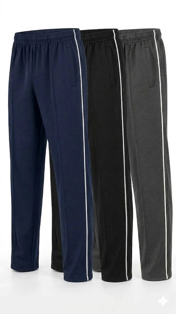 Pack of 3 Front Stitch Terry Trousers (Black,Navy blue,charcoal gray) (RX-505)